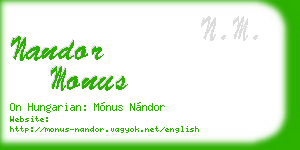 nandor monus business card